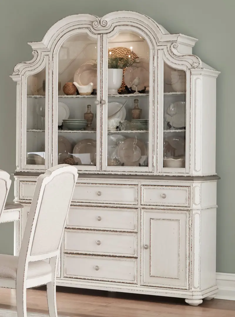Homelegance Willowick Antique White Buffet with Hutch Combo (Model 1614-50*)