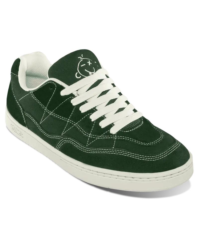 Hunter Green Snake-Print Shoes