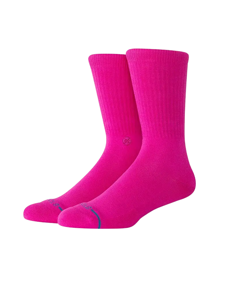Icon Graphic Crew Socks – Vibrant Fuchsia