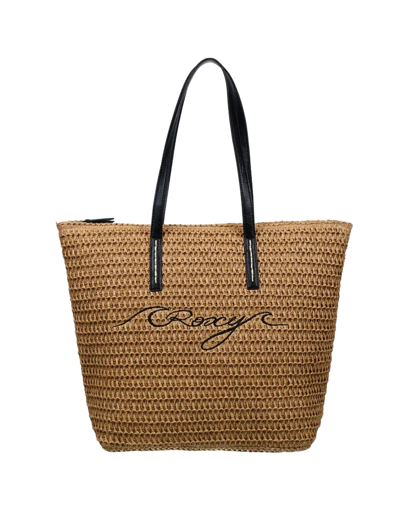 In the Tropics Canvas Tote Bag in Parchment