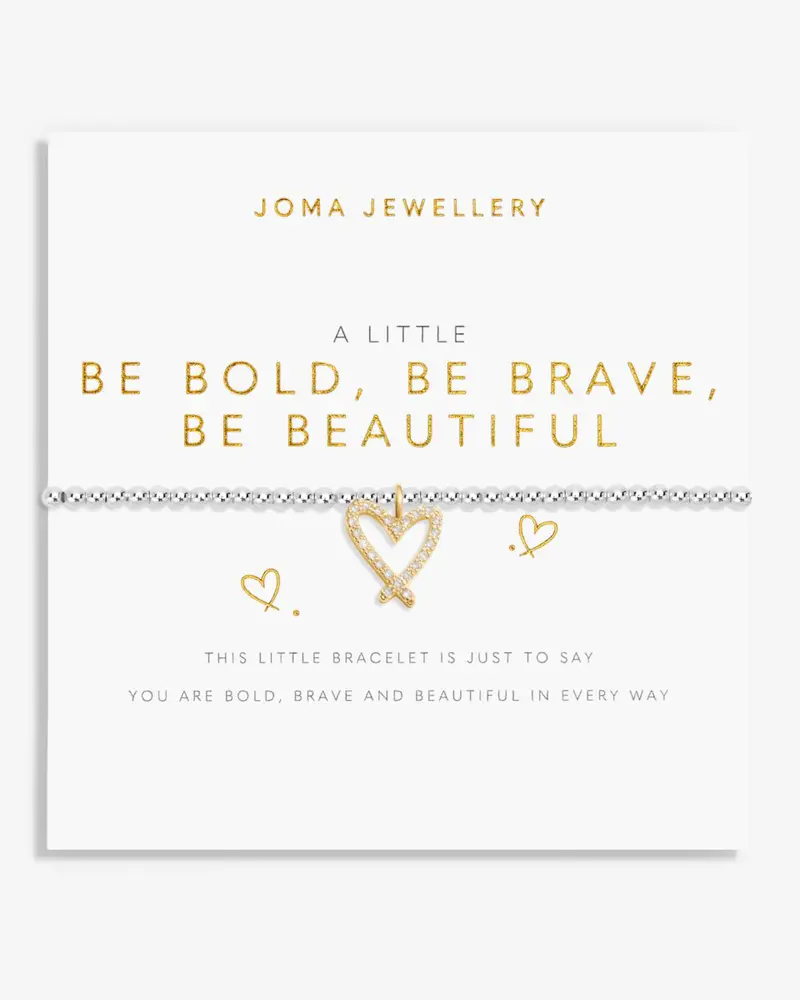 Inspirational Two-Tone Bracelet: ‘Be Bold Brave Beautiful’ – Silver & Gold