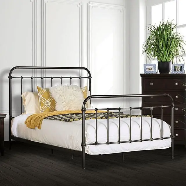 IRIA Dark Bronze California King Metal Bed Frame