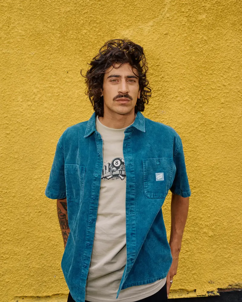 Jimi Teal Casual Shirt – Soft Solid-Hue Short-Sleeve Top