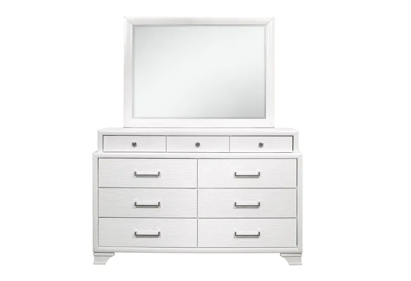 Jordyn Framed White Round Mirror