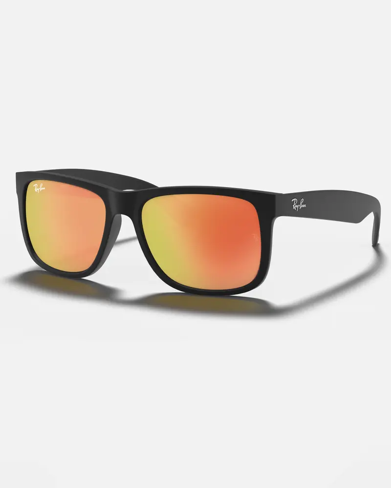 Justin Color-Block Matte Black and Red Sunglasses