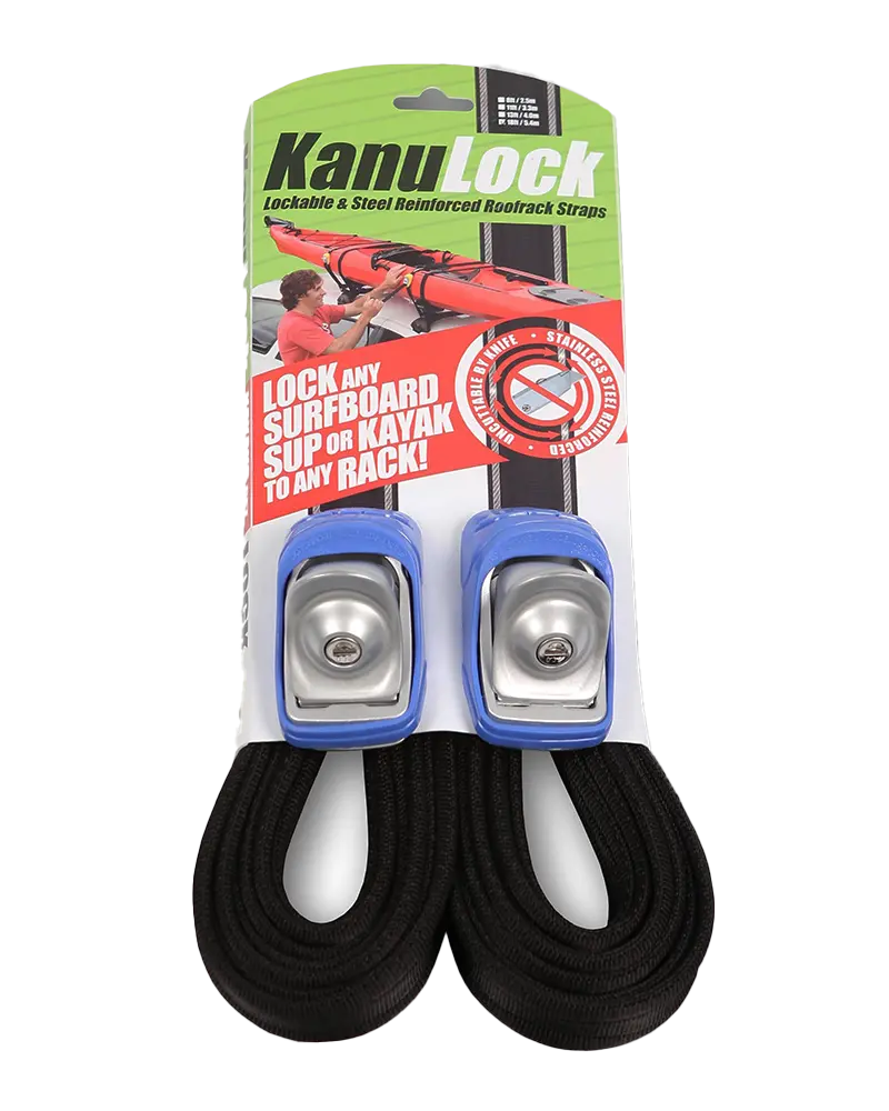 Kanulock 18′ Lockable Surfboard Tie-Down – Sleek Black