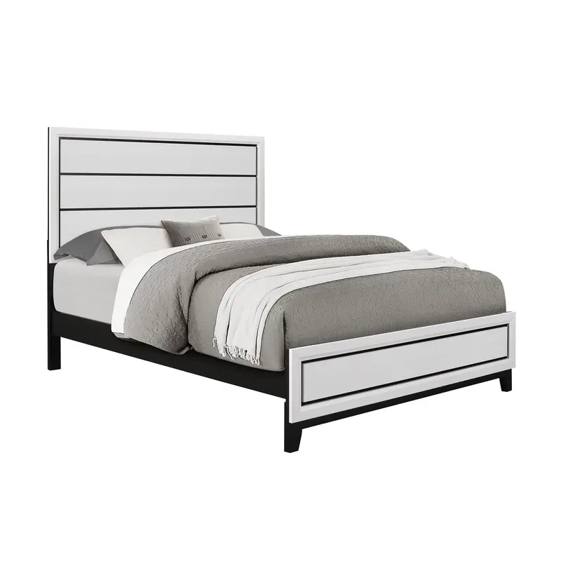 Kate Minimalist White Queen-Sized Bed Frame