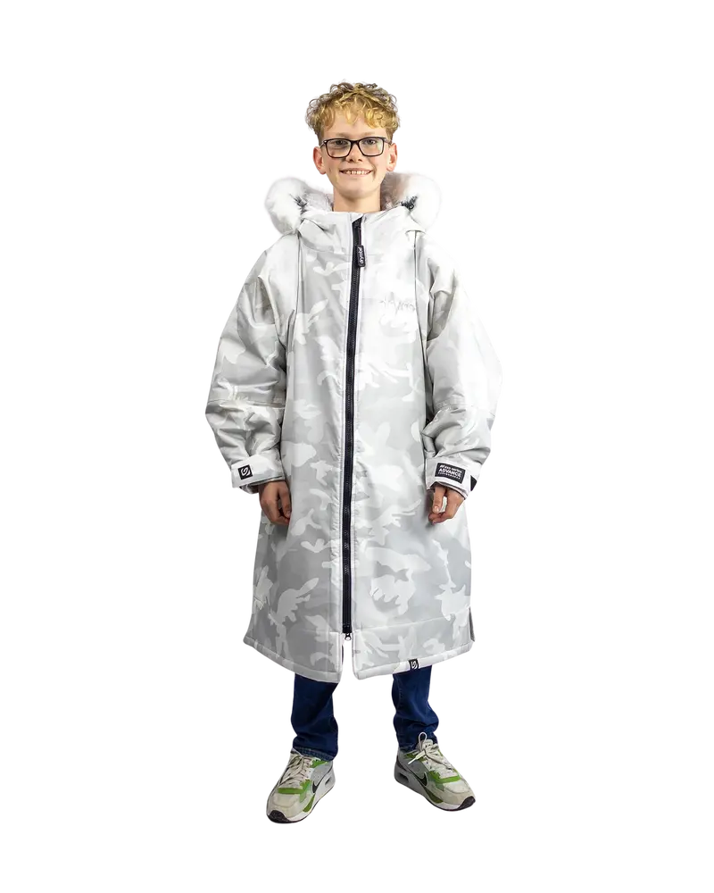 Kids’ Advance Long-Sleeve Activewear Top – Alpine White & Camo