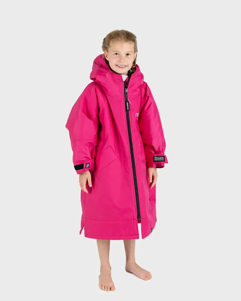 Kids Advance Long Sleeve Dryrobe in Pink and Light Grey