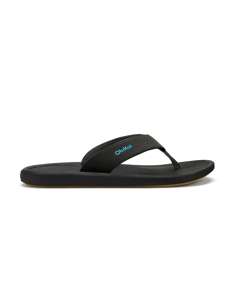 Ki‘i Lava Rock and Bold Blue Flip-Flops
