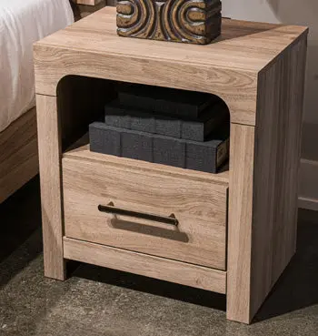 Kinlanni Contemporary Nightstand – Two-Tone Wood Finish