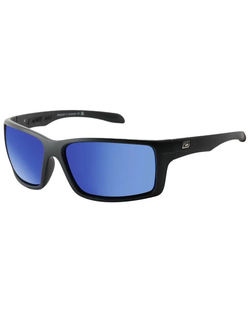 Knuckle Satin Black-and-Blue Polarized Sunglasses
