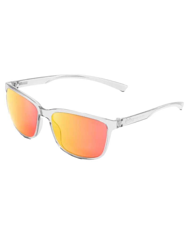 Komo Sunglasses – Matte Cry Clear Frame with Orange Oil Lens
