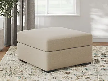 LadyMae Oversized Footstool Ottoman – Tufted Fabric Lounge Piece
