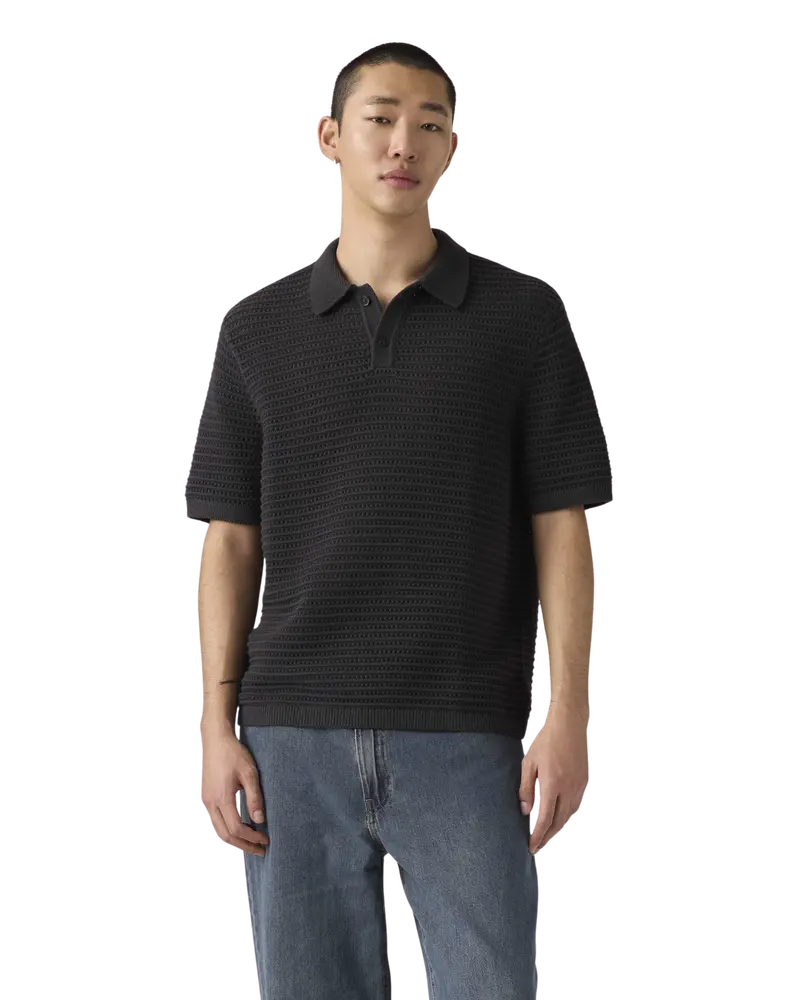 Laguna Polo Shirt – Dark Phantom Dobby Fabric
