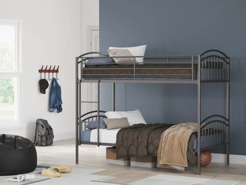 Lanceburg Twin-Over-Twin Bunk Bed with Safety Ladder