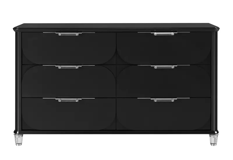 LANDO Black 6-Drawer Dresser