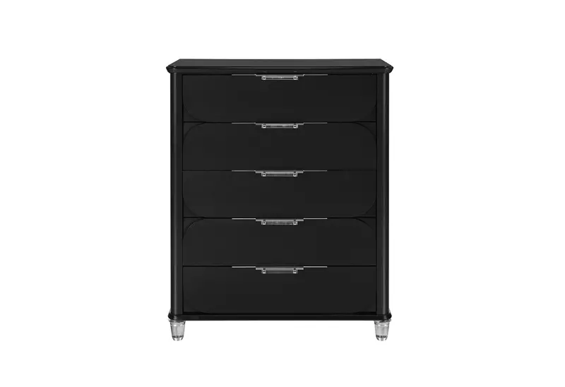 LANDO Black 7-Drawer Chest of Drawers
