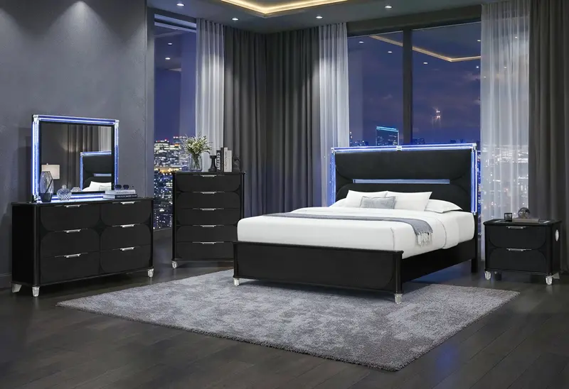 LANDO Black Queen Bedroom Collection