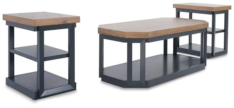 Landocken Nesting Coffee Table Set – 3-Piece Stackable Wood Tables