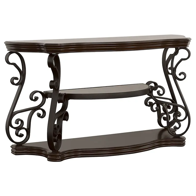 Laney Slim Console Table – White Oak Finish & Open Shelving