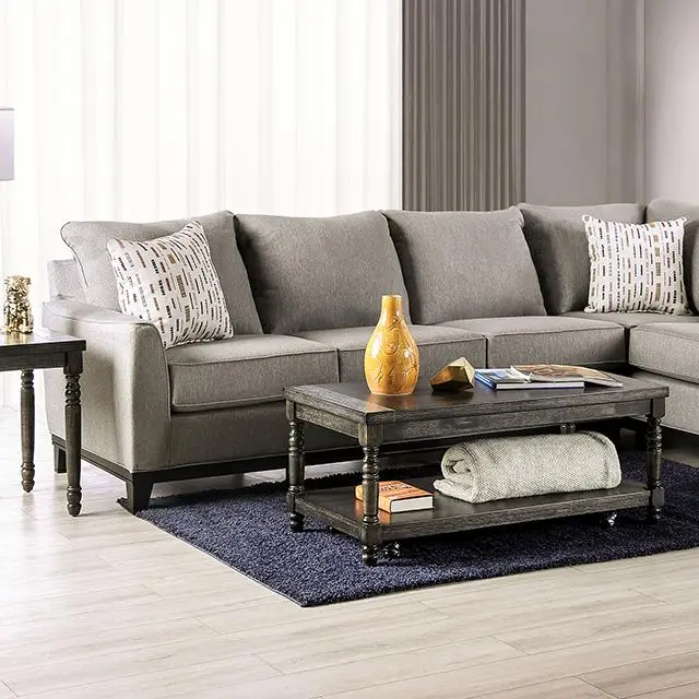 Lantwit L-Shaped Sectional – Light Gray Performance Fabric