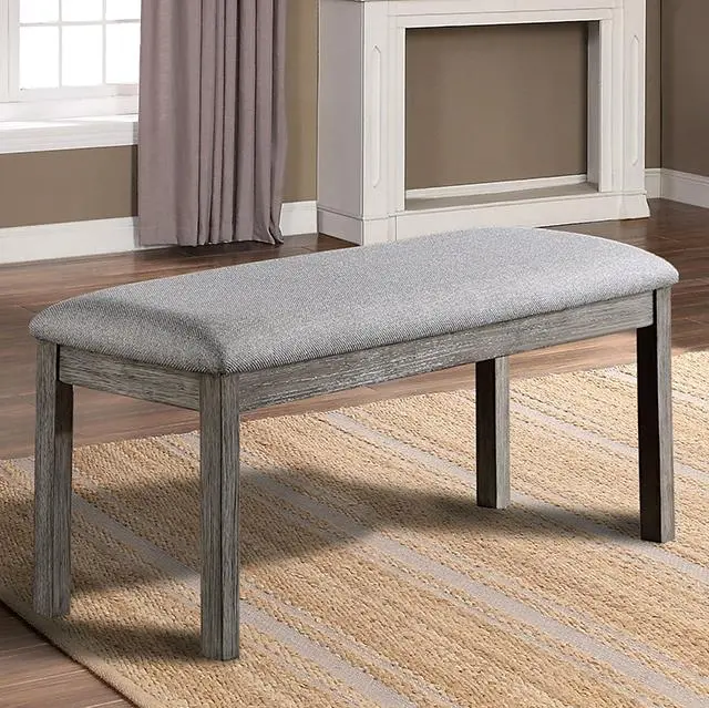 Laquila Padded Bench – Gray Upholstered Seating