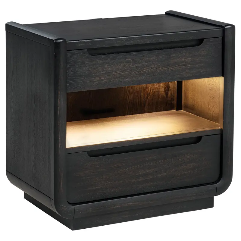 Leandro Compact Nightstand with Drawer and Shelf