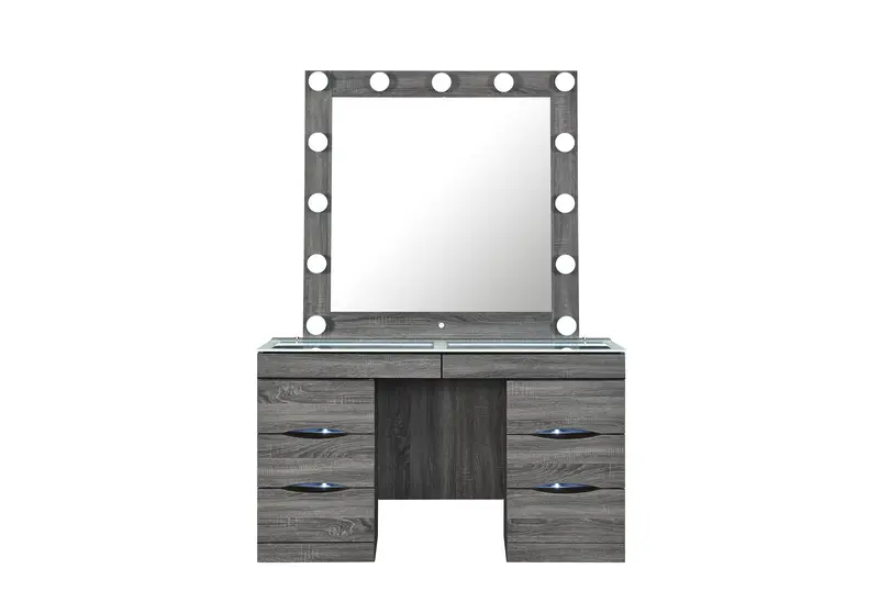 LEXI Grey Vanity with Integrated Bluetooth Speaker