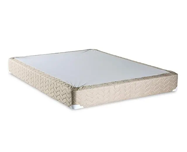 Lilium Twin Foundation – White and Brown Upholstered Bed Base
