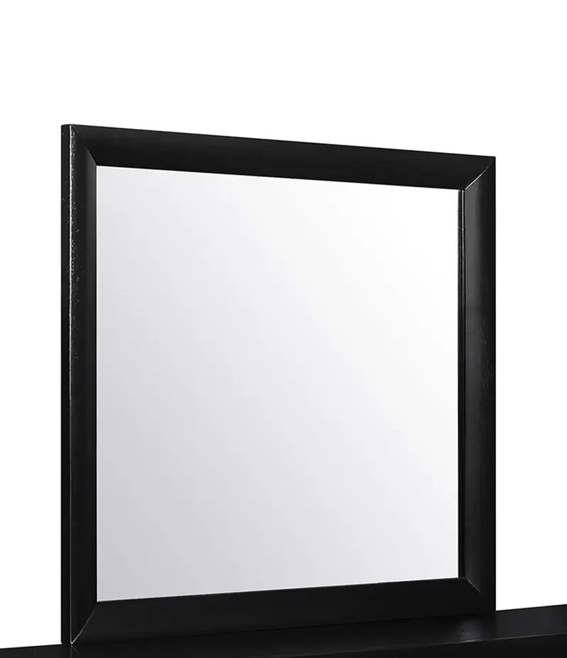 Linda Black Round Wall Mirror – Contemporary Accent