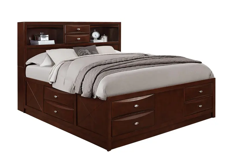 Linda Merlot-Finished Queen Bed Frame
