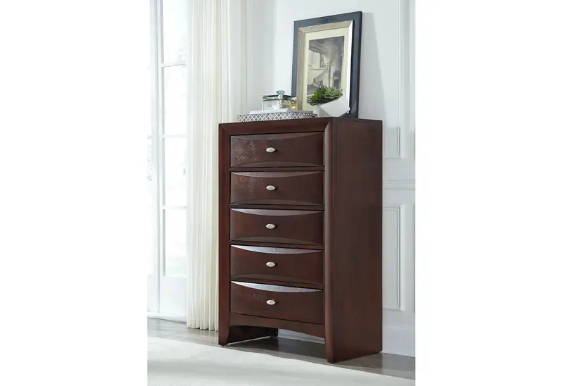Linda New Merlot 6-Drawer Tall Chest