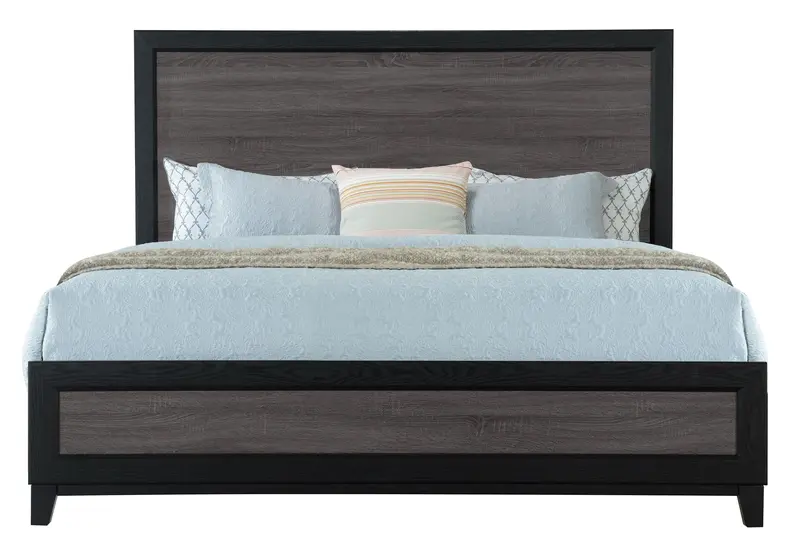 LISBON Grey-Black King Platform Bed