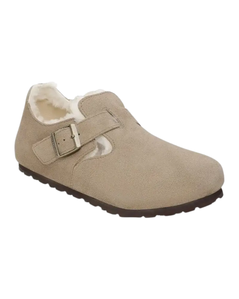 London Taupe Shearling Suede Leather Shoes