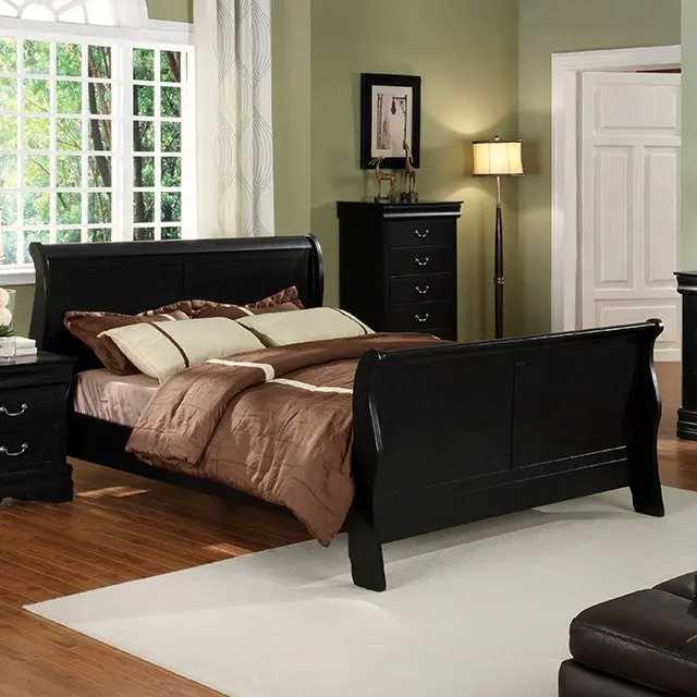 Louis Philippe Black California King Bed Frame