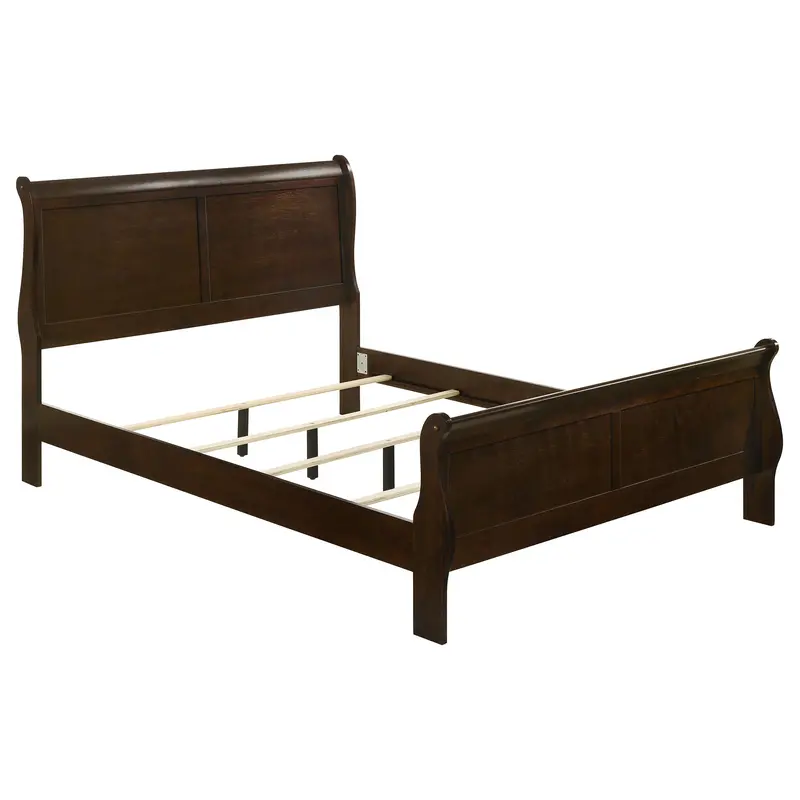 Louis Philippe Elegant Sleigh-Style Panel Bed