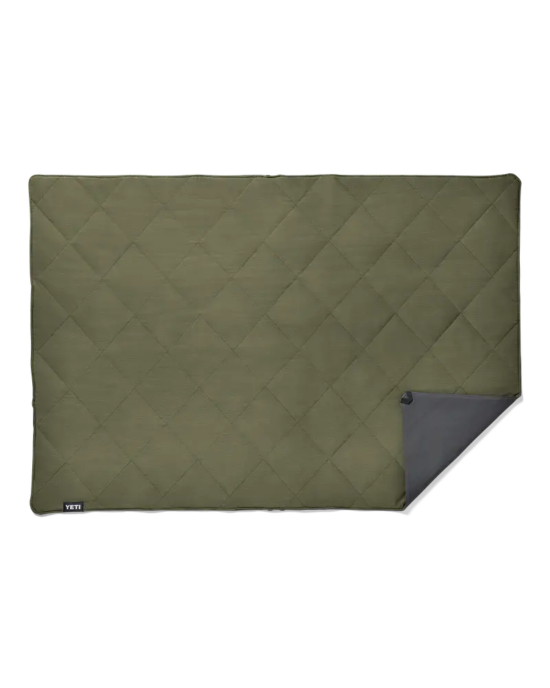 Lowlands Throw Blanket – Textured Olive Green Wool-Blend Fabric