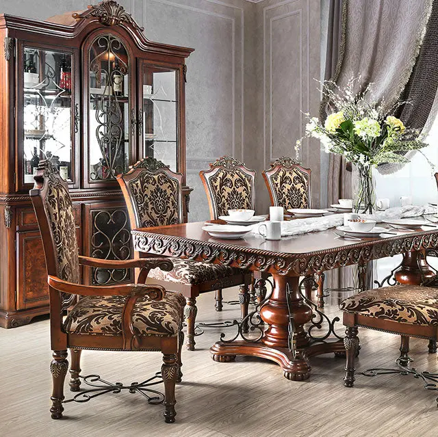 Lucie Brown Cherry Extendable Dining Table