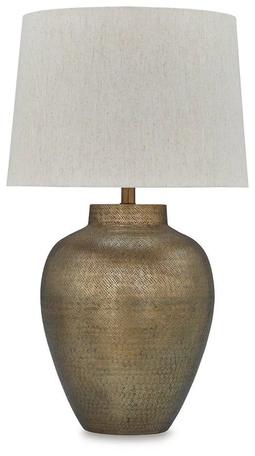 Madney Vintage-Style Table Lamp with Linen Shade