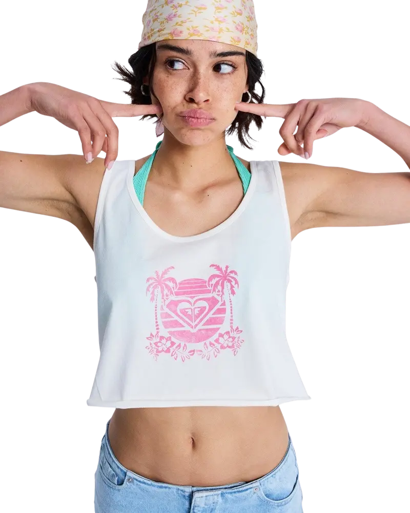 Magic Sunset Cropped Vest Top in Coconut Milk