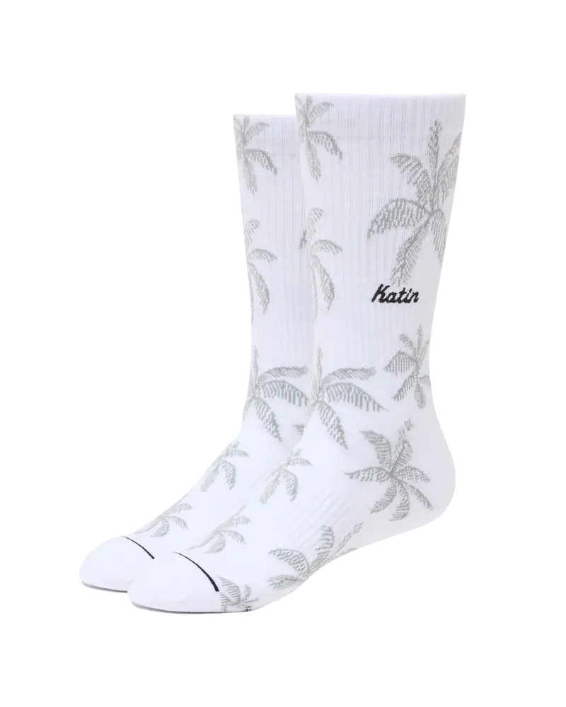 Mai Tai Ribbed Socks – White and Stonewash Blend