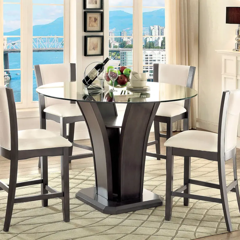 Manhattan III Gray Round Counter-Height Table