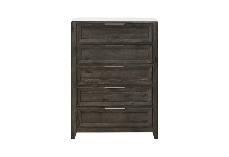 MARIAH Dark Brown 5-Drawer Chest of Drawers