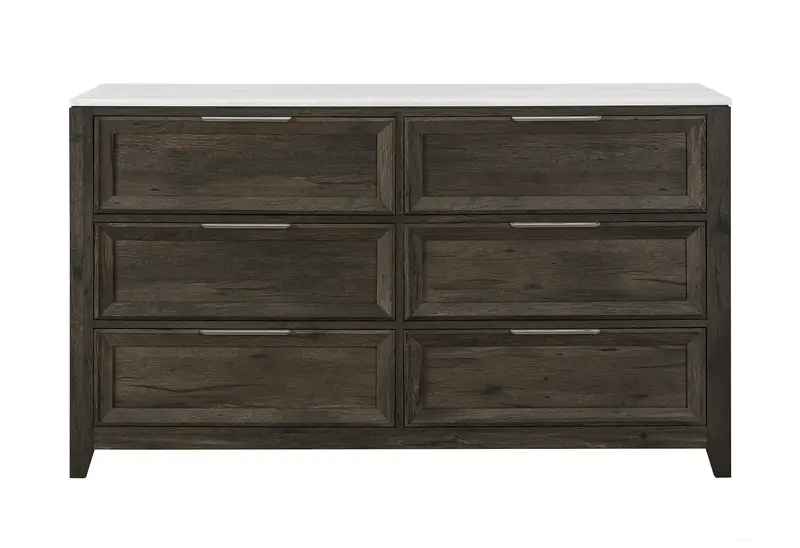 MARIAH Dark Brown 6-Drawer Dresser
