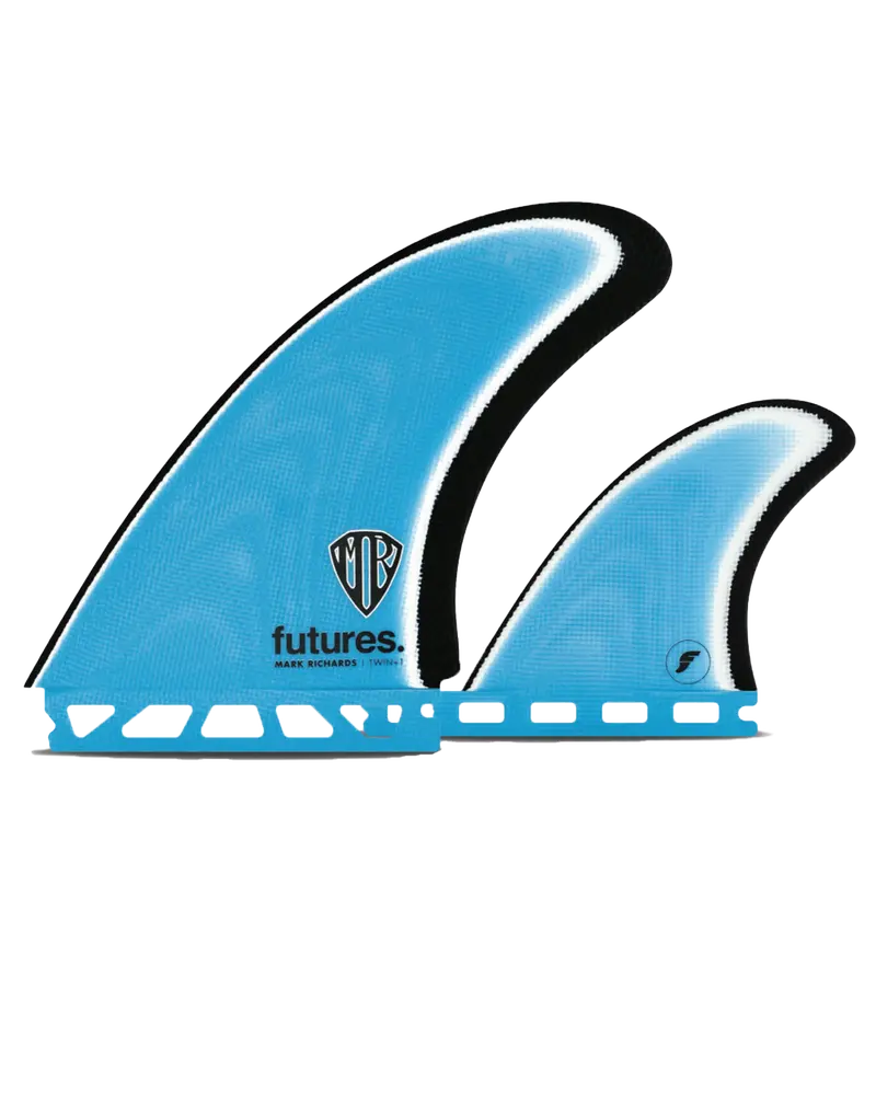Mark Richards Twin+1 Surfboard Fin Set – Blue/White/Black