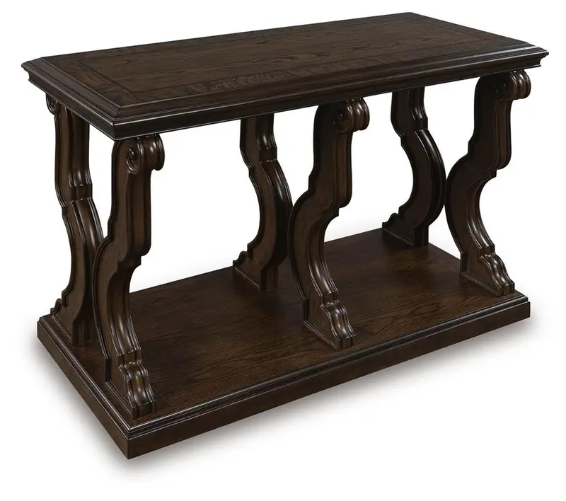 Maylee Narrow Sofa Table with Shelf Storage