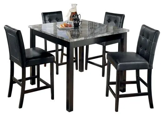Maysville Counter-Height Dining Set: Table + 5 Bar Stools