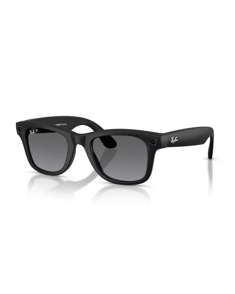 Meta Wayfarer Gen 2 Matte Black Polarized Sunglasses with Graphite Lenses