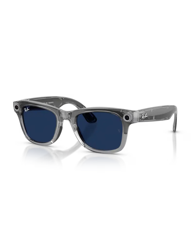 Meta Wayfarer Gen 2 Transparent Grey Sunglasses with Clear Sapphire Lenses